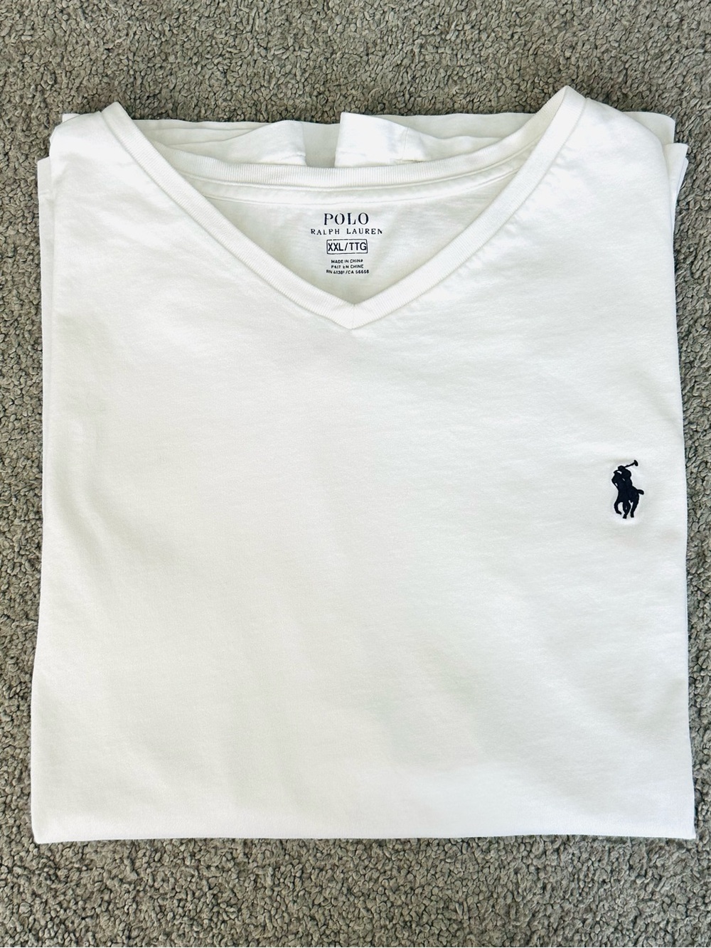 Polo by Ralph Lauren White T-Shirt with Navy Logo
